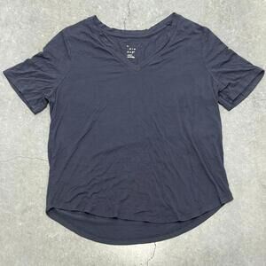 A New Day Plain Navy V Neck T Shirt